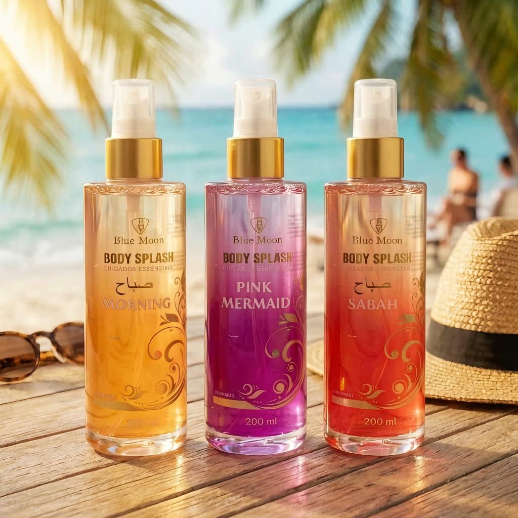 Kit 3 Body Splash Feminino Blue Moon 200ml Floral Frutal Suave Perfume Corporal Spray Desodorante