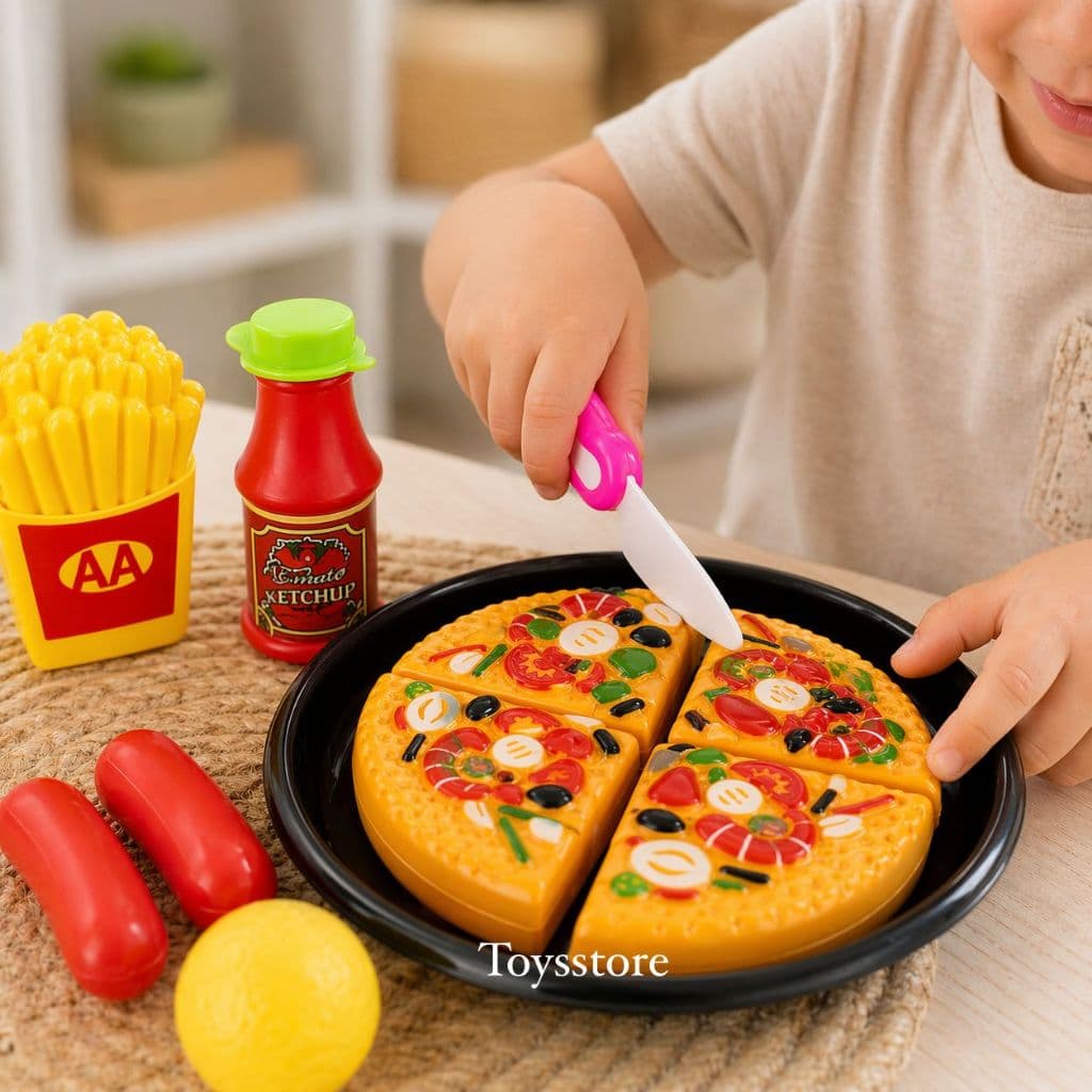 Kit Cozinha Infantil Pizza Cortar Crec Hora Da pizza