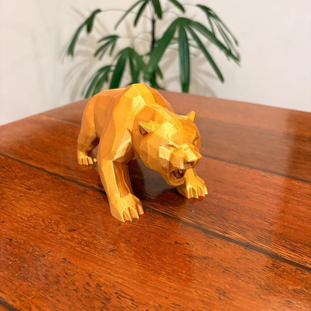 Urso Wall Street Geométrico Low Poly - Decoração Casa Sala Escritório Impressão 3D