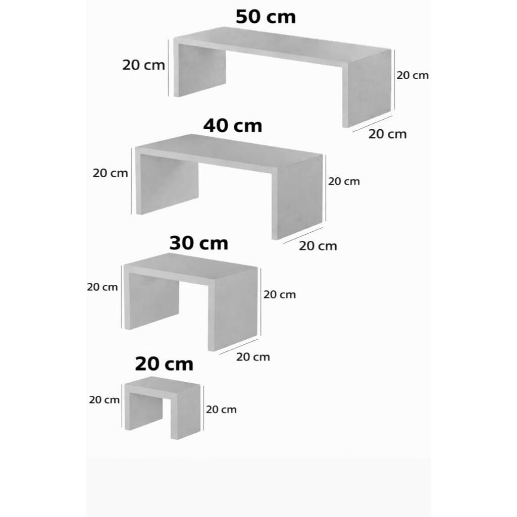 Kit 4 Prateleiras Organizadoras Multiuso para Armários  -Tamanhos: 50cm, 40cm, 33cm e 23cm