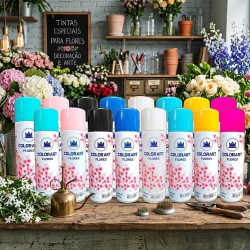 Kit Tintas Spray Colorart Pinta Flor 300ml Naturais e Artificiais