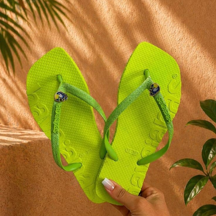 Sandalia Feminina M10 Tropicais Chinelo Estampado Basica Confortável Antiderrapante Original