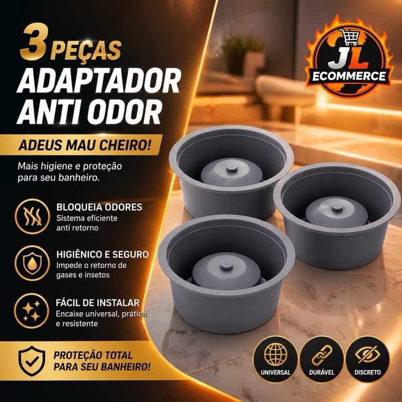 Kit 3 Adaptador Tira Mau Cheiro Ralos E Porta Grelhas 10cm
