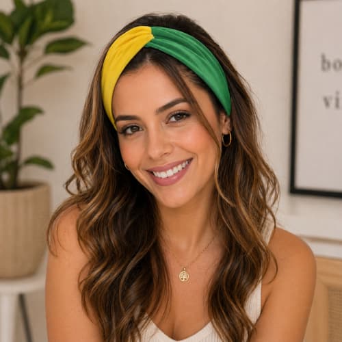 Faixa Turbante para Cabelo Brasil Copa do Mundo