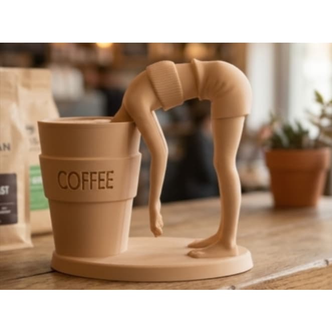 Estátua Criativa Mergulho no Café - Enfeite Moderno para Cantinho do Café e Cozinha