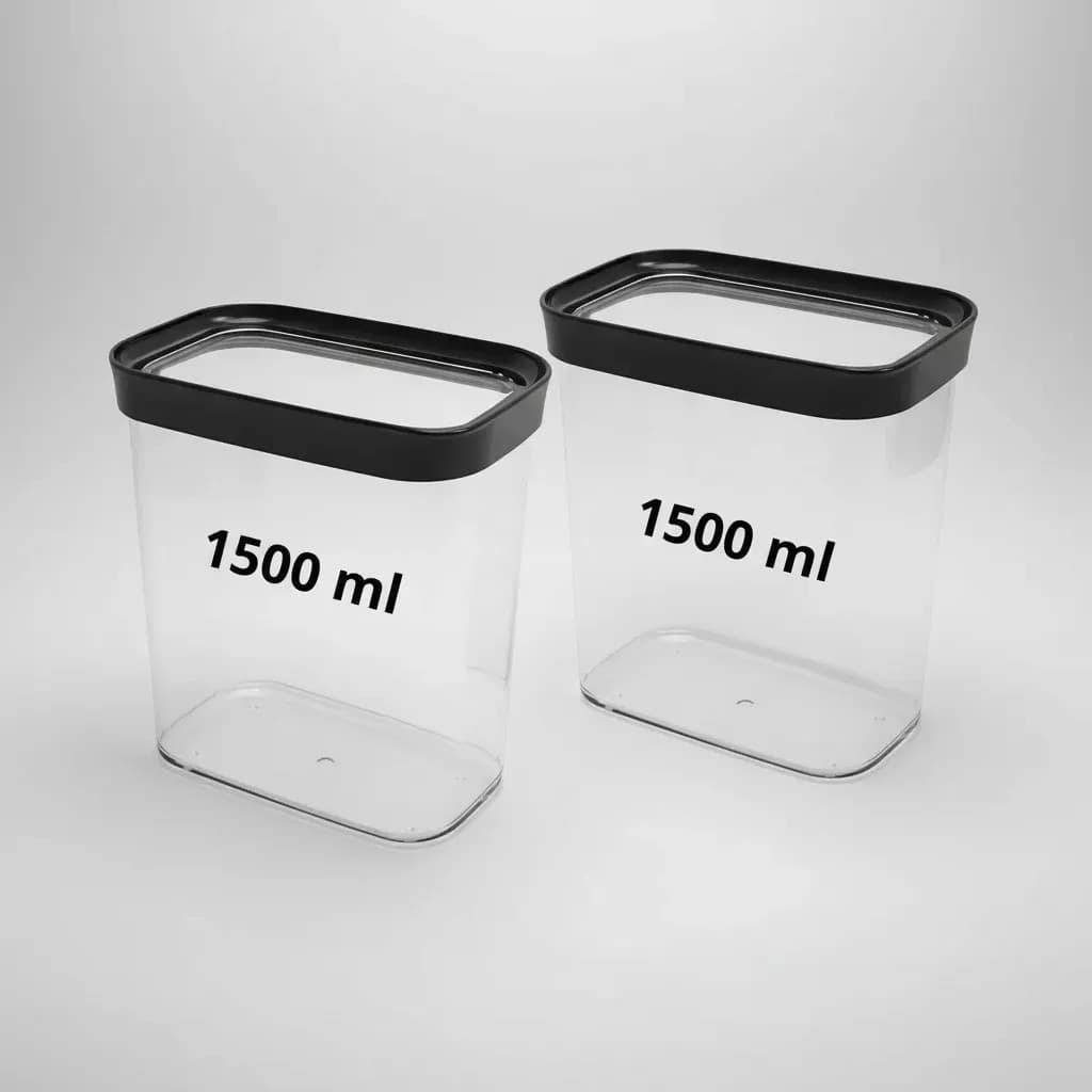 2 Potes Herméticos Empilháveis, 1000ml