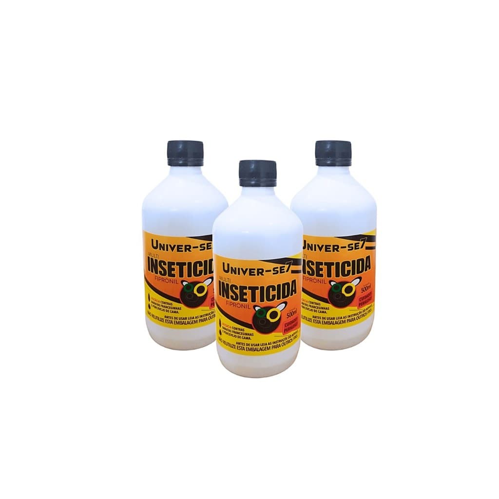 3 Univer-se7 Mult-Inseticida 500ml Elimina: Percevejo de Cama sem borrifador (ANVISA com venda livre)