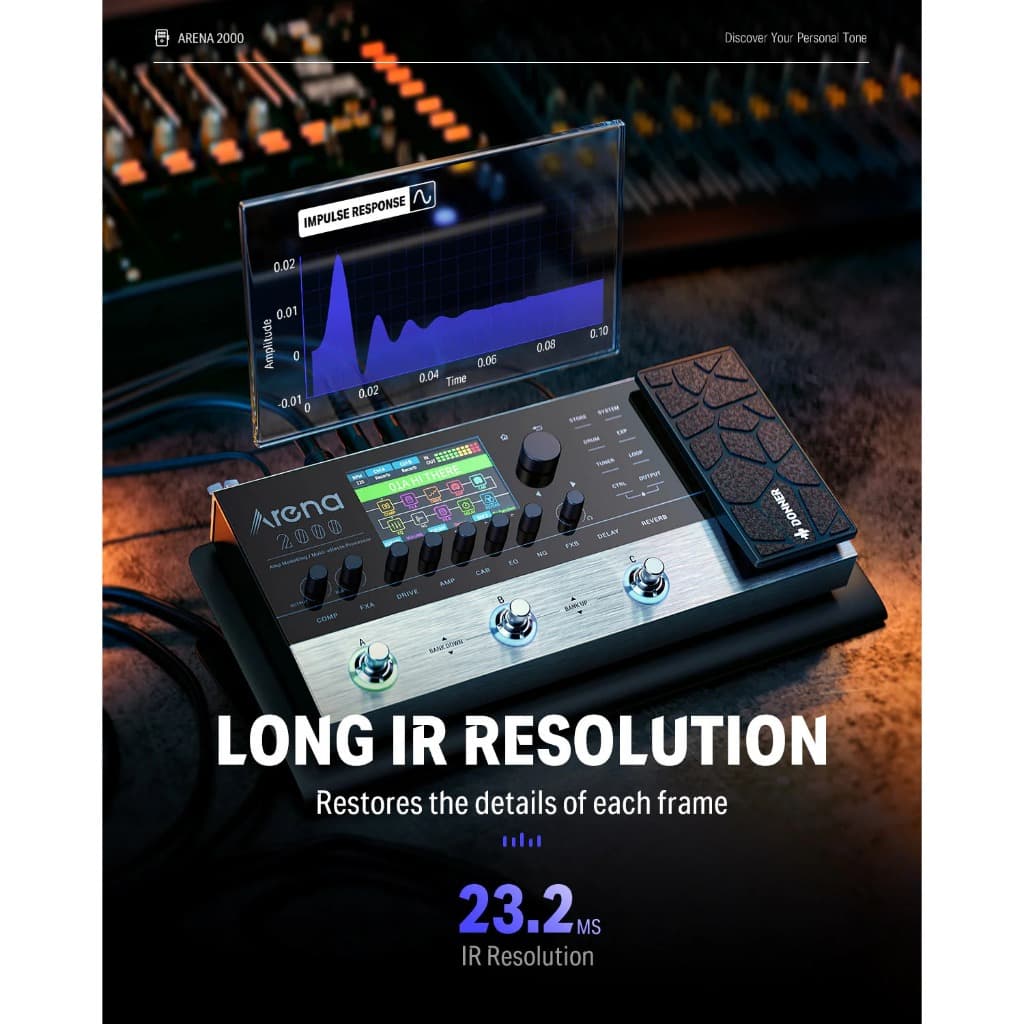 Pedaleira Donner Arena 2000 Multi Efeitos IR 278 Efeitos Looper USB MIDI Profissional Guitarra