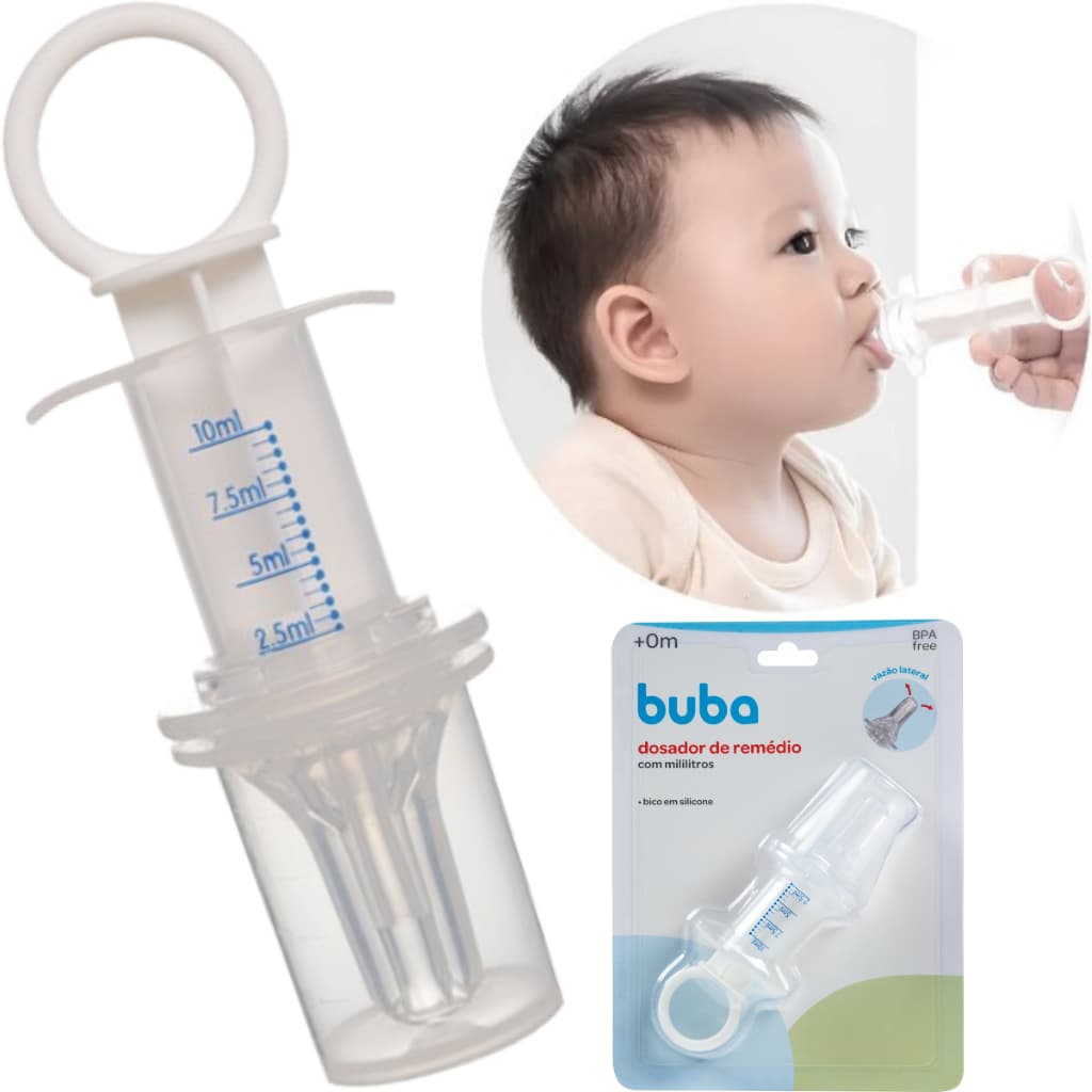 Dosador De Remédio Buba Com Bico Em Silicone Para Bebês
