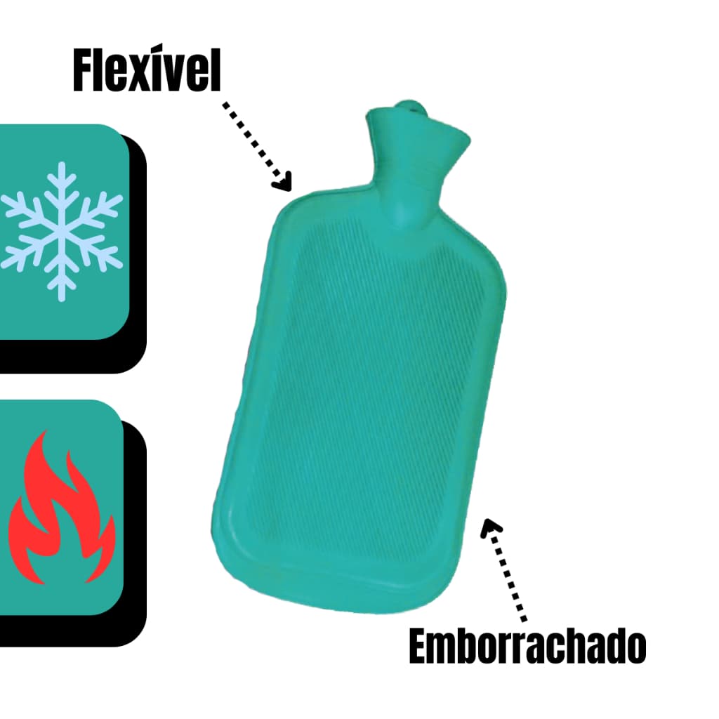 Bolsa Térmica De Água Quente Ou Fria Emborrachada 1.5 Litros Bolsas De Gelo