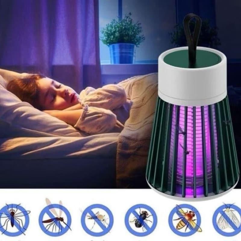Lâmpada Mata Mosquitos UV USB 360° Portátil Silenciosa