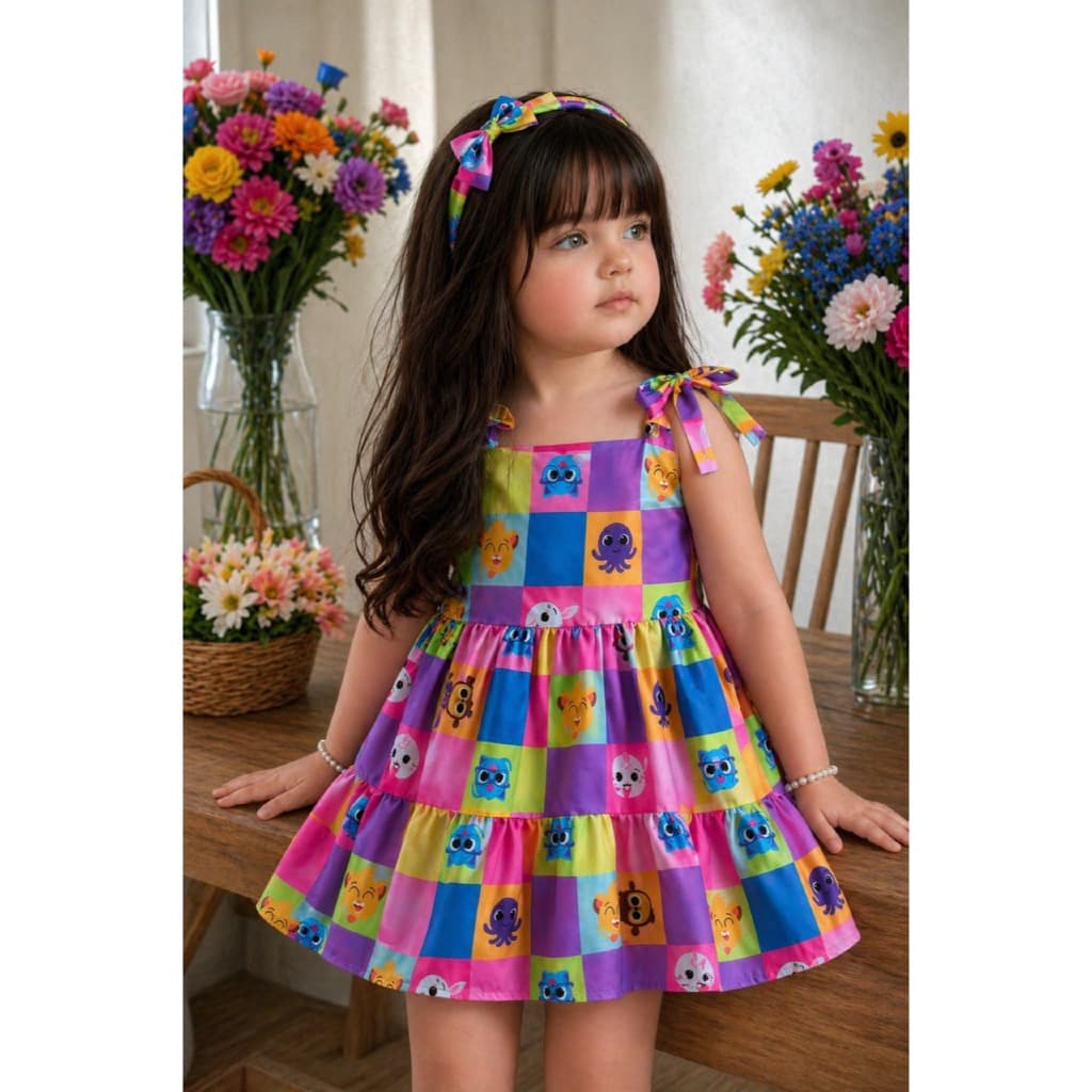 Vestido Infantil Menina  1, 2 e 3 anos｜ Roupas de Menina
