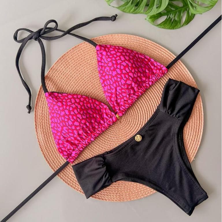 Biquíni Cortininha Com Bojo Removível Calcinha Borboleta Tecido Estampado e Liso Promoção Moda Praia