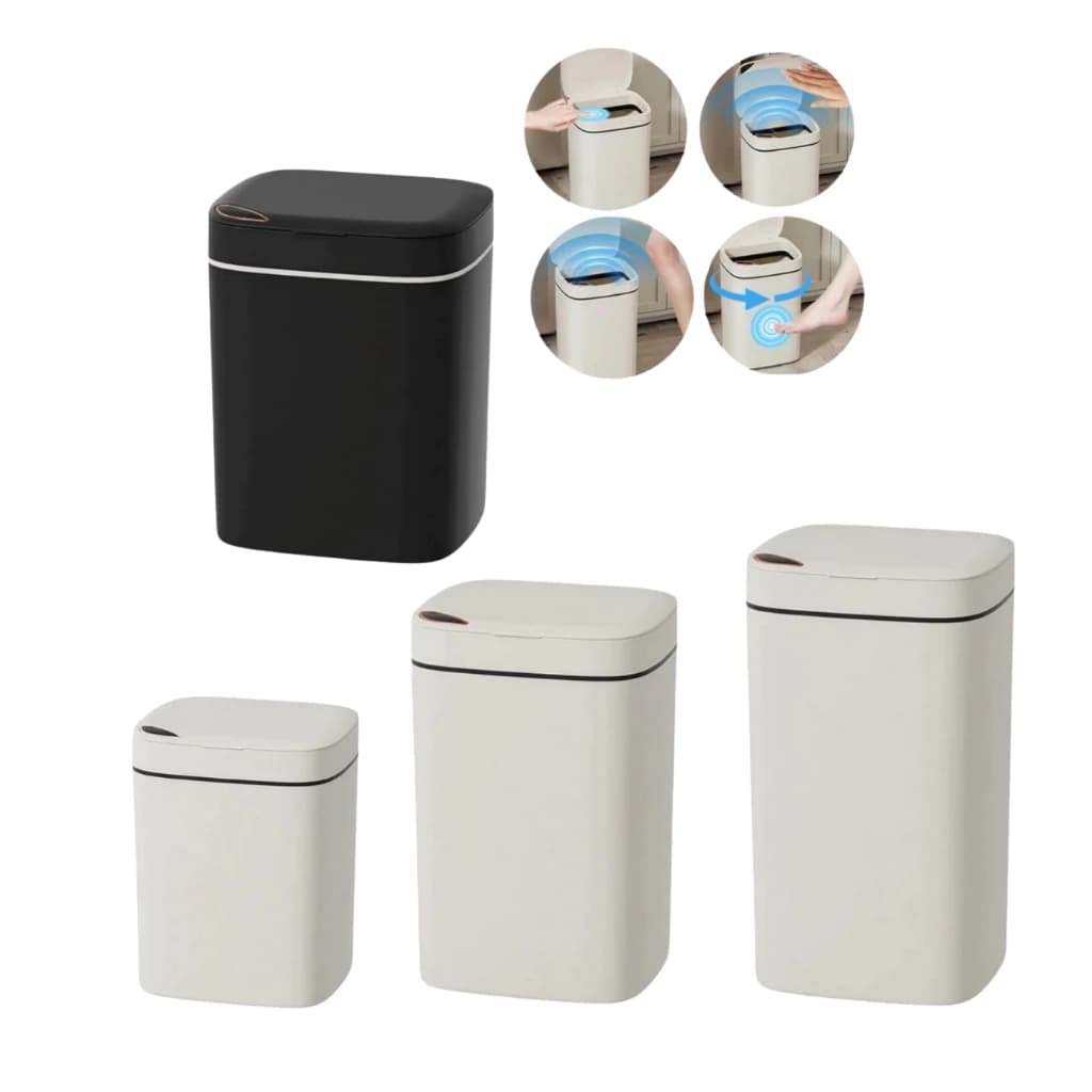 Lixeira Inteligente 12 14 16Litros com Sensor Automático Toque Cesto–Abertura Fácil Ideal para Banheiro Quarto