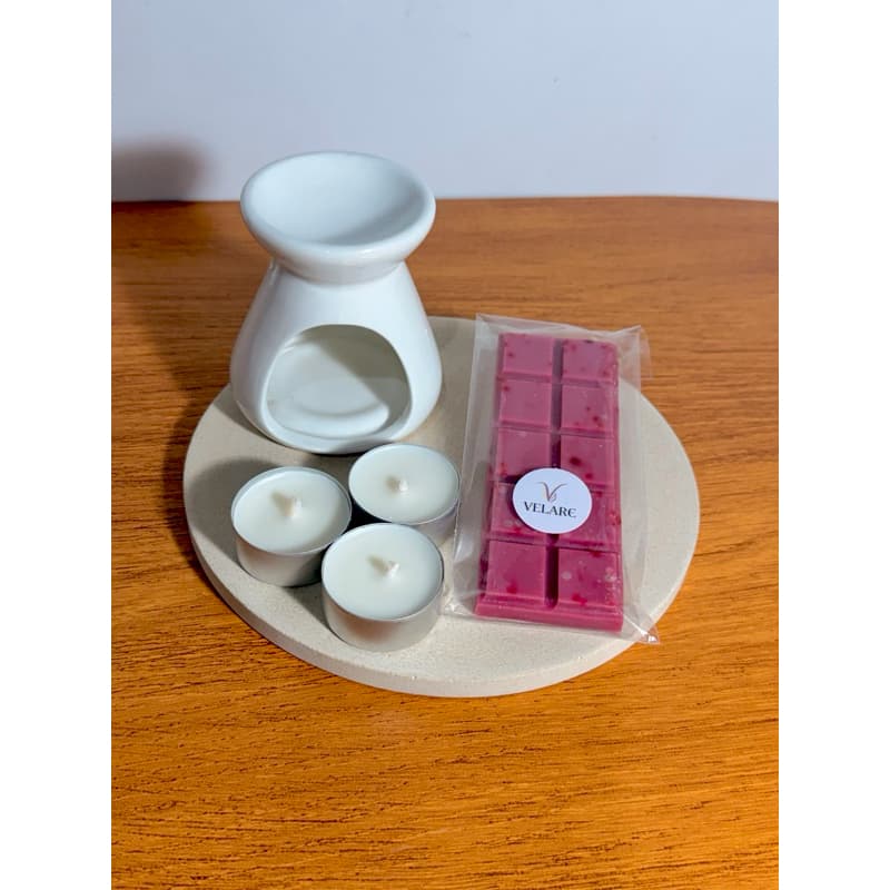 Kit Aromatizador com Wax Melt e Réchaud | Difusor de Cerâmica e Velas