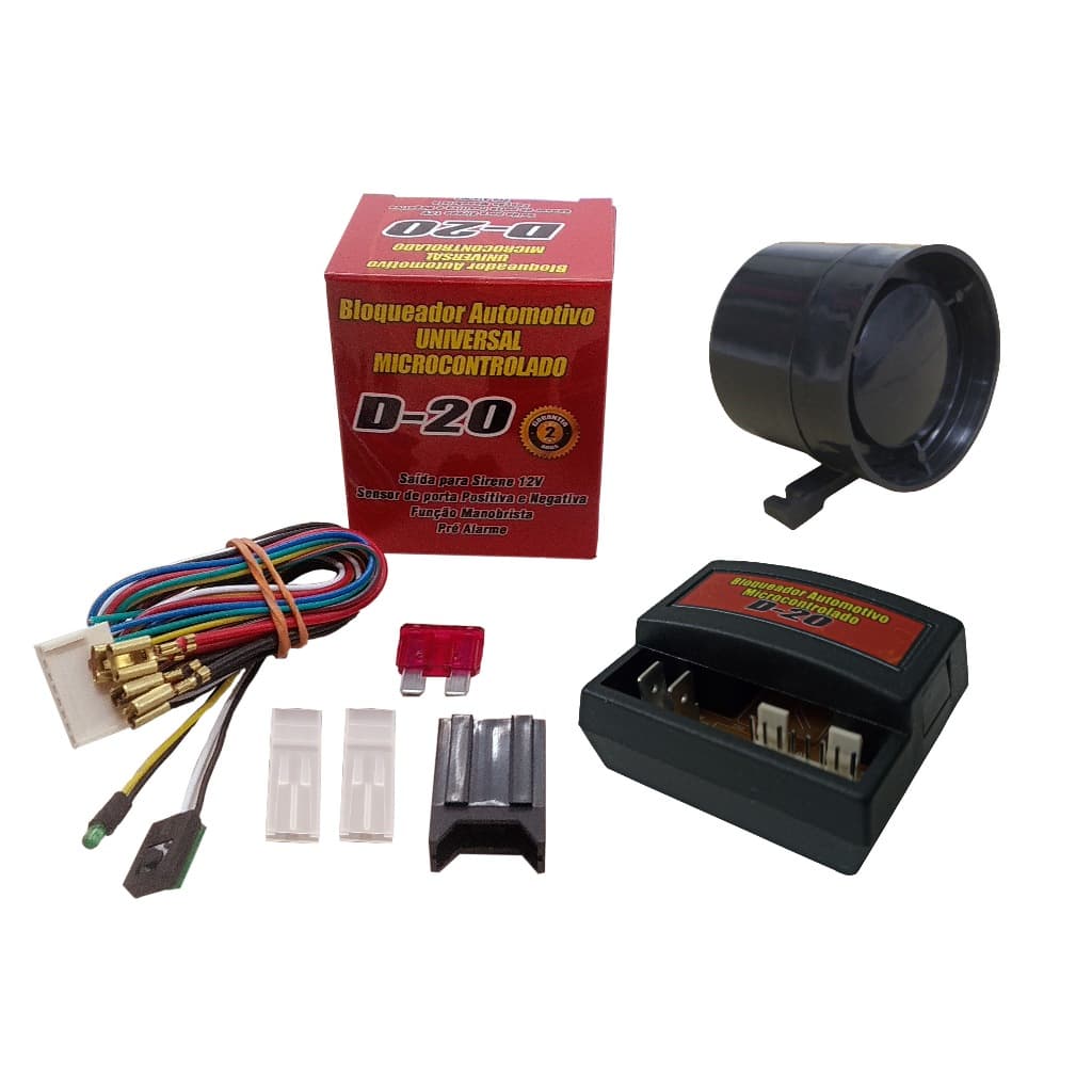 Kit Bloqueador Automotivo Veicular Microcontrolado + Sirene