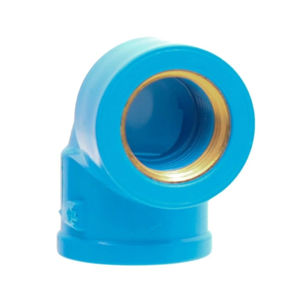 Joelho Cotovelo Azul Soldável C/ Bucha Latão 90º 25mm x 1/2" Kit com 3,4,6,8 e 10 unidades Krona ou Fortlev.