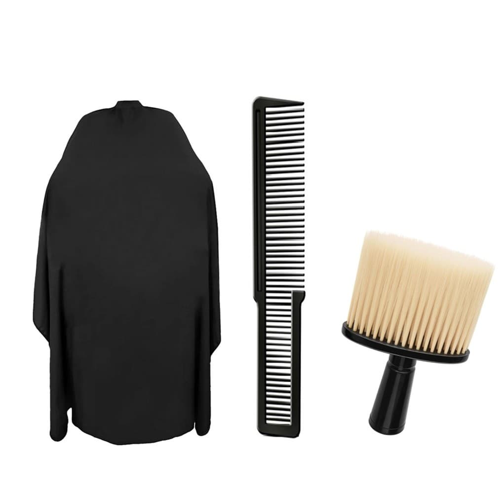 Capa de Corte de Cabelo, Pente Corrido e Espanador Para Barbeiro/Cabeleireiro