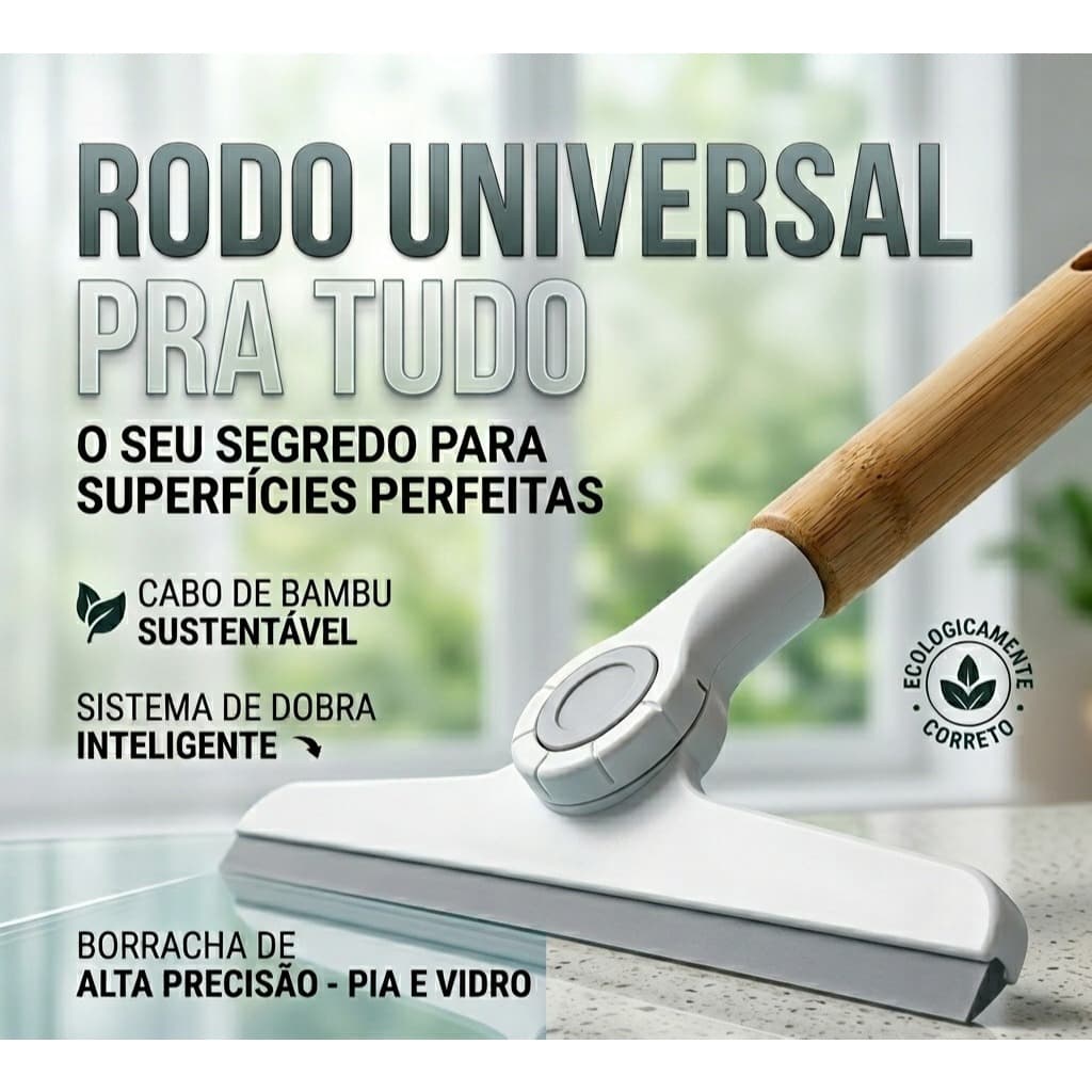 Rodo de Pia Dobravel Bambu Premium Compacto Secagem Rápida Bancada e Penduravel - DT25773