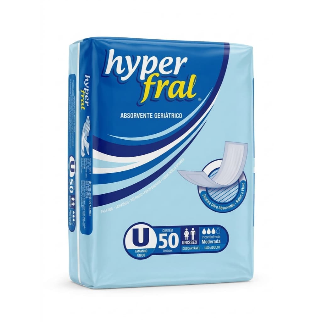 Absorvente Geriátrico Hyper Fral - 50 unidades - Tamanho Único - Unissex