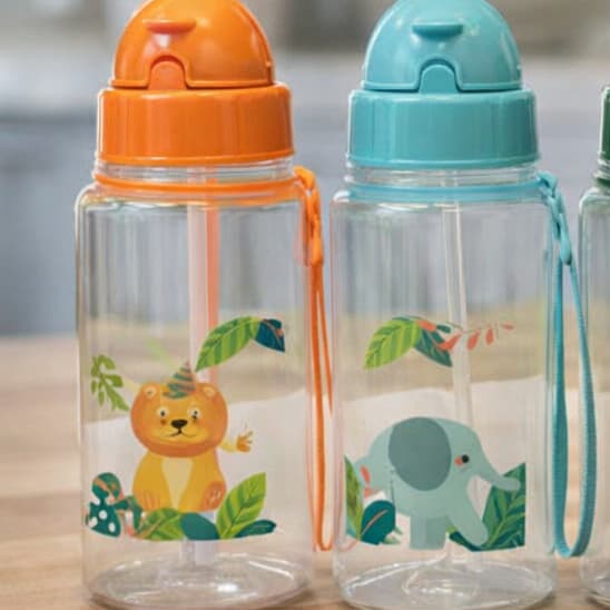 Garrafinha Infantil 400ml Elefante Leão 🐘🦁 | Ideal para Escola ,Passeios Prática e Leve