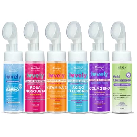 Sabonete Facial Mousse Lovely Vegano 150ml Espuma de Limpeza Facial