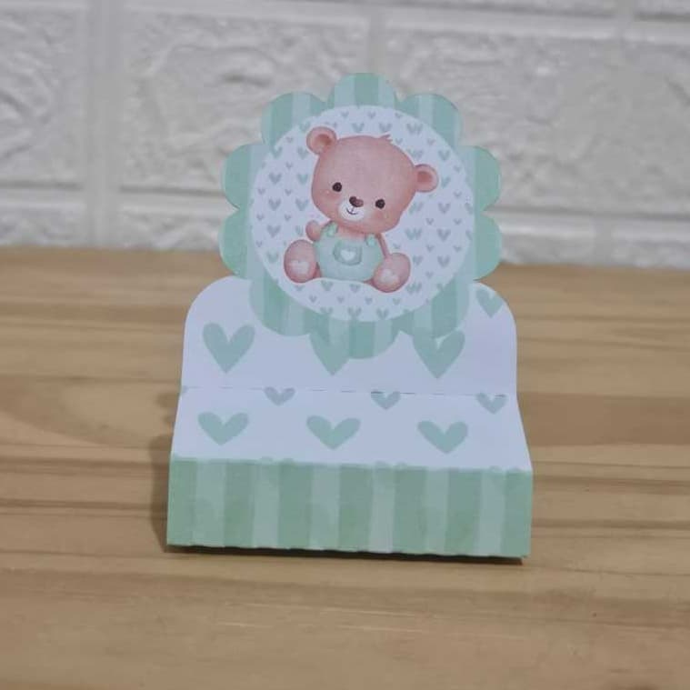 Porta Bis Duplo Ursinho Verde BB/ PEGUE E MONTE / PRONTA ENTREGA /Lembrancinha de Festa Ursinho Verde