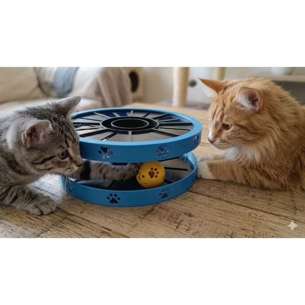 Brinquedo Interativo para Gatos 3D Anti tédio bola giratória estimulante pet diversão inteligente ( segue igual da foto)