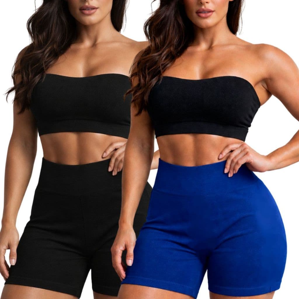 Kit 2 Short Para Colocar De Baixo Do Vestido Short Vestido Academia Cintura Alta Sem Costura Academia Canelado