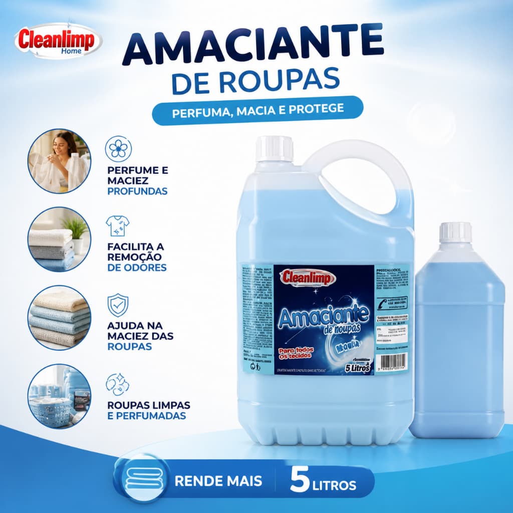 Amaciante de Roupas Classlimp Perfumado Profissional Magia 5 Litros
