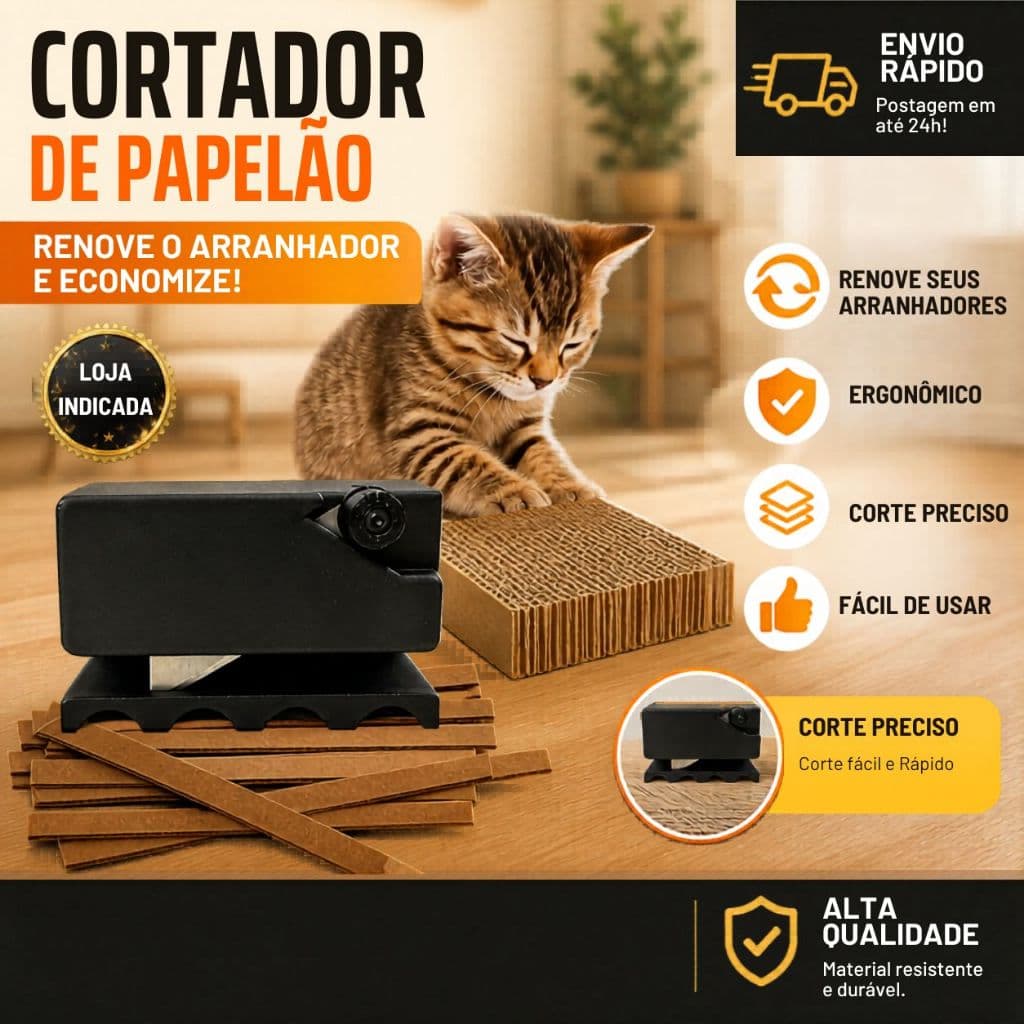 Cortador Papelão Arranhador Gato Produção Rápida DIY