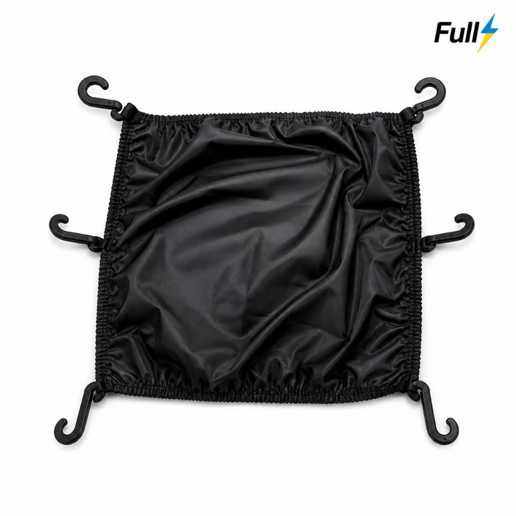 Redinha Rede Elástica Fechada Para Capacete Moto Preta Aranha 42x42 Multiuso