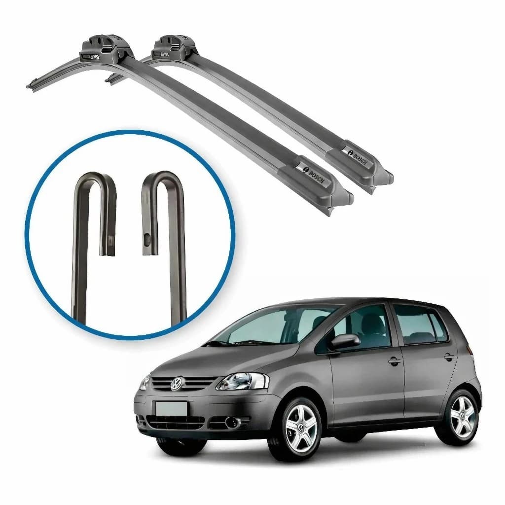 Par Palhetas Limpador Parabrisa VW Fox 2003 a 2010 Dianteiro Silicone