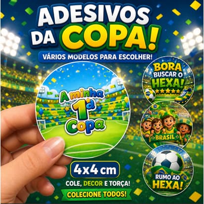 50 unidades Adesivo personalizado para copa do mundo | Adesivos Brasil Copa do Mundo Futebol 4cm 50 unidades
