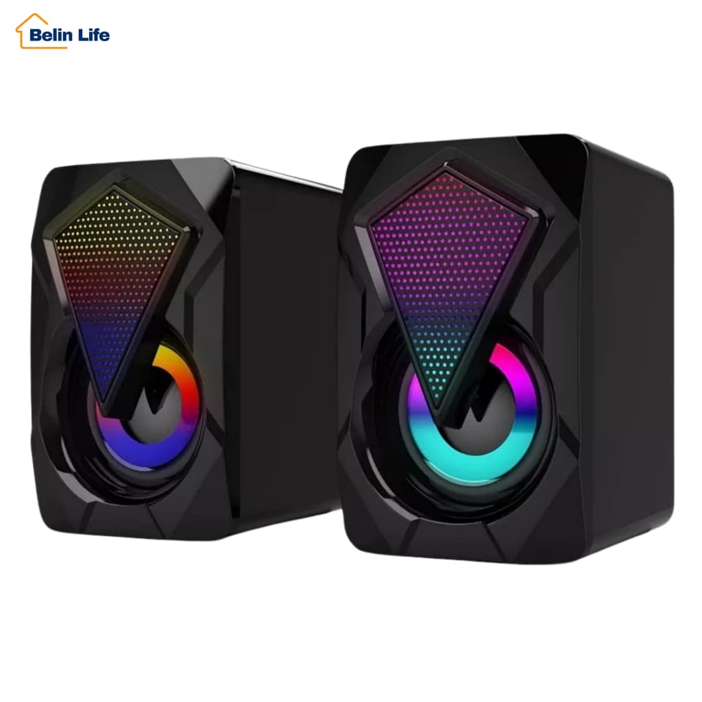 Caixa de Som RGB Gamer PC | Luz Respiração Fria | Alto-Falante Potente Surround ACS-4506