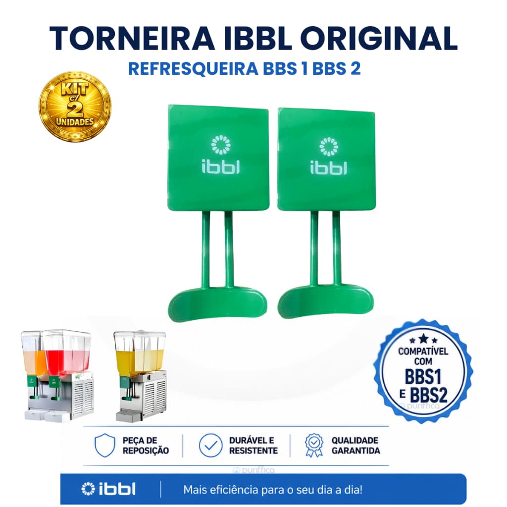 Kit 2 Torneiras IBBL Original para Refresqueira BBS 1 e BBS 2 Original 2 unidades