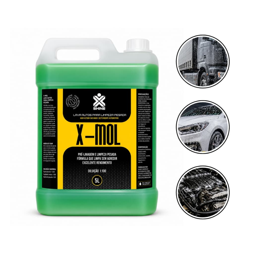 Shampoo Automotivo Detergente Concentrado Limpeza Pesada Carro Motor Caminhão Desengraxante X-Mol 5L