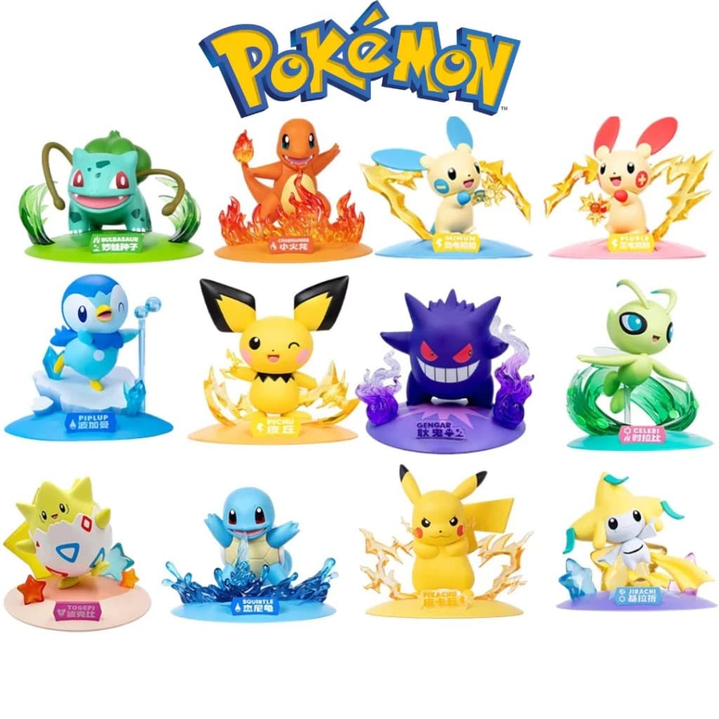 Pokemon Minifigures Action Figure Colecionaveis para enfeite decoração geek anime presente criança adulto pikachu gengar