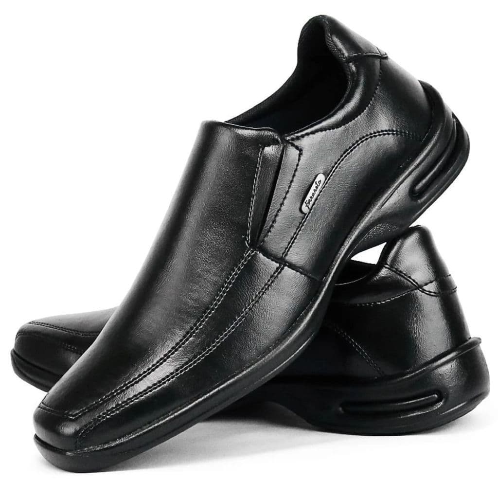 Sapato Masculino Social Preto e Café Casual Calce Fácil Conforto Elástico Envio Imediato