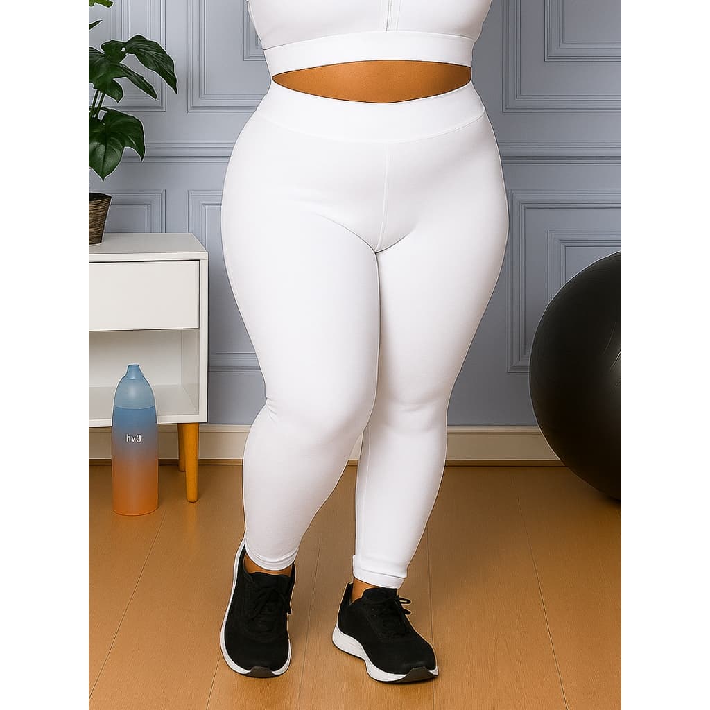 Calça Legging Leg Plus Size Feminina Zero Transparência Grossa