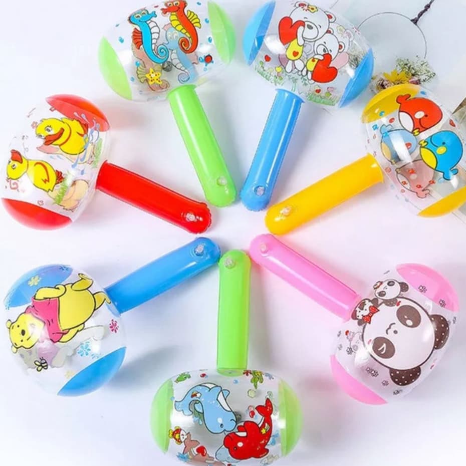 Martelo Inflável Com Luz LED 13cm e 22cm – Diversão Segura e Brilhante Para Crianças
