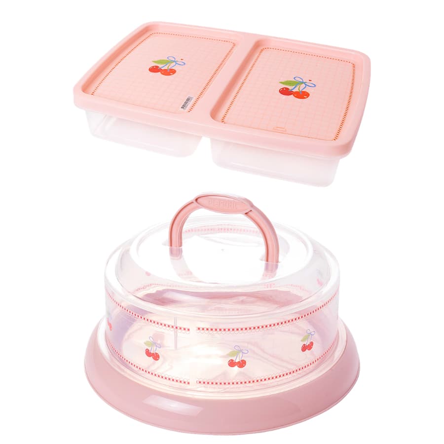 Queijeira com Alça + porta Presunto e Mussarela - Plasútil - ROSA