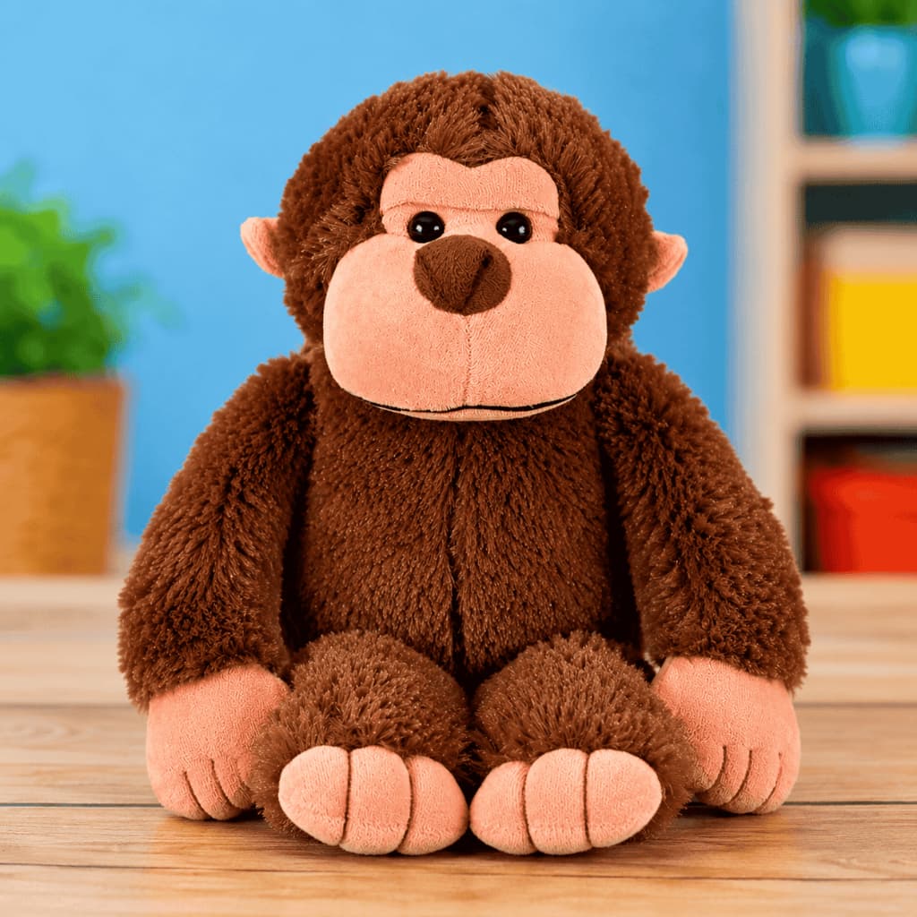 Macaco de Pelúcia Bicho de Pelúcia Selva Safari 35cm Decorativo Brinquedo Dia das Crianças