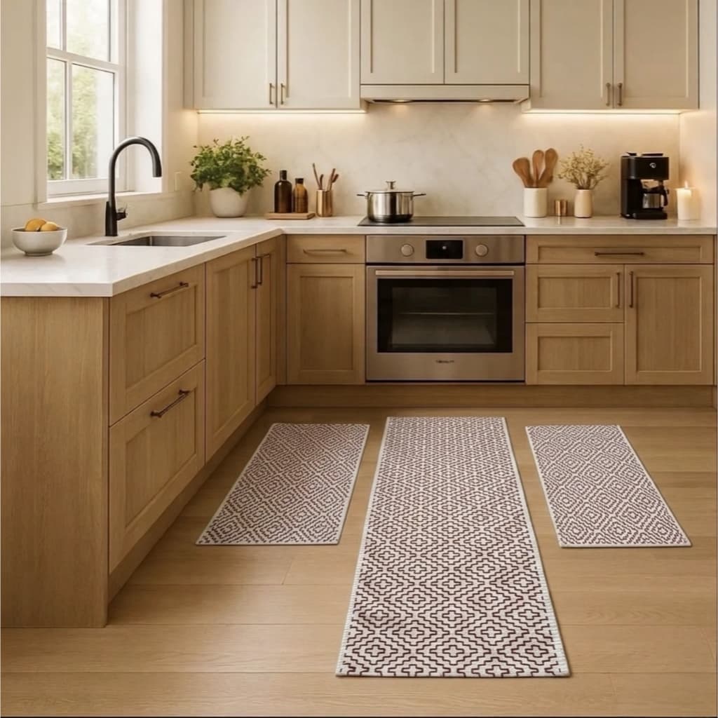 Passadeira Moderna Para Cozinha Tear 3 Peças Algodão Boho
