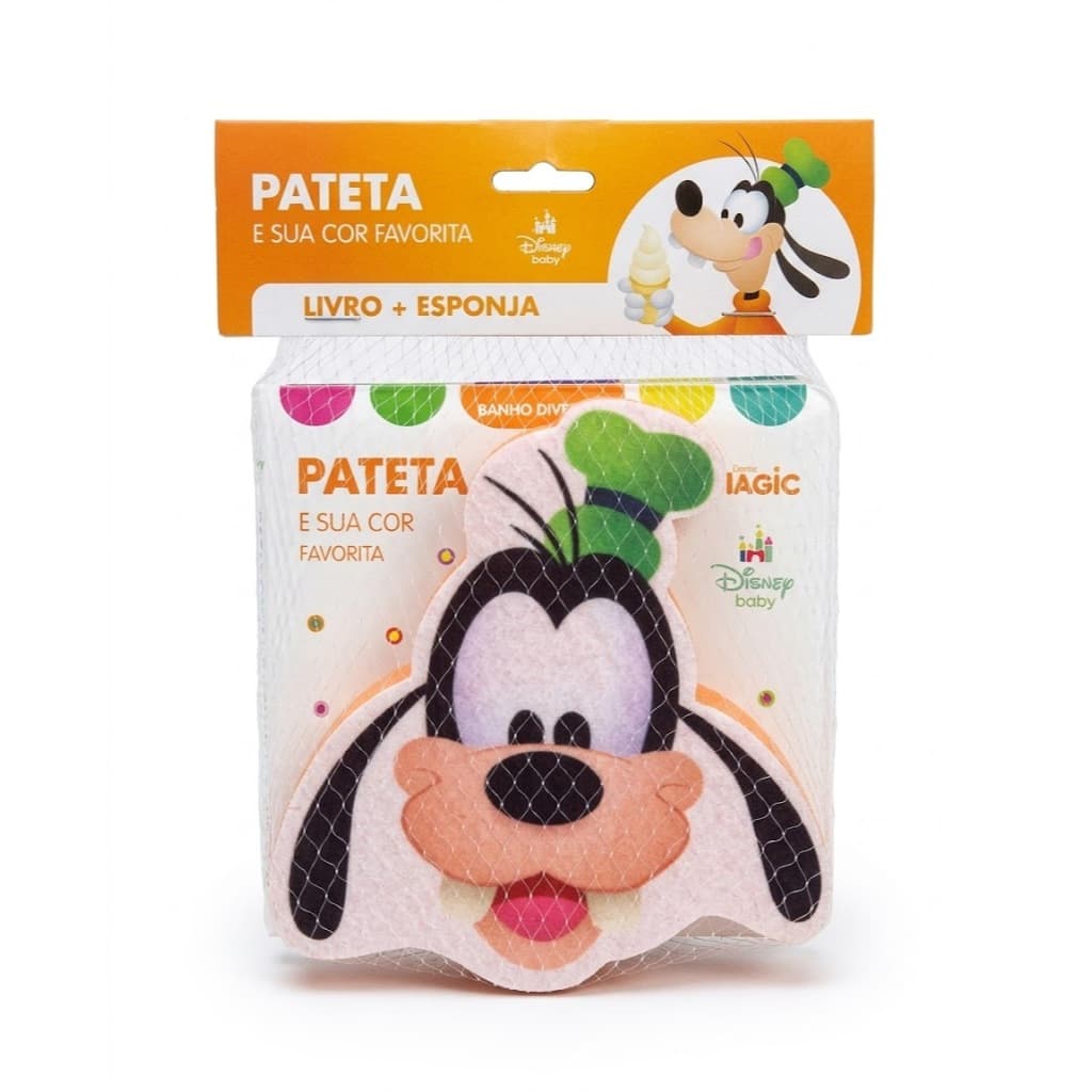 1 Unidade Kit Banho Infantil Pateta Disney Baby Livro + Esponja