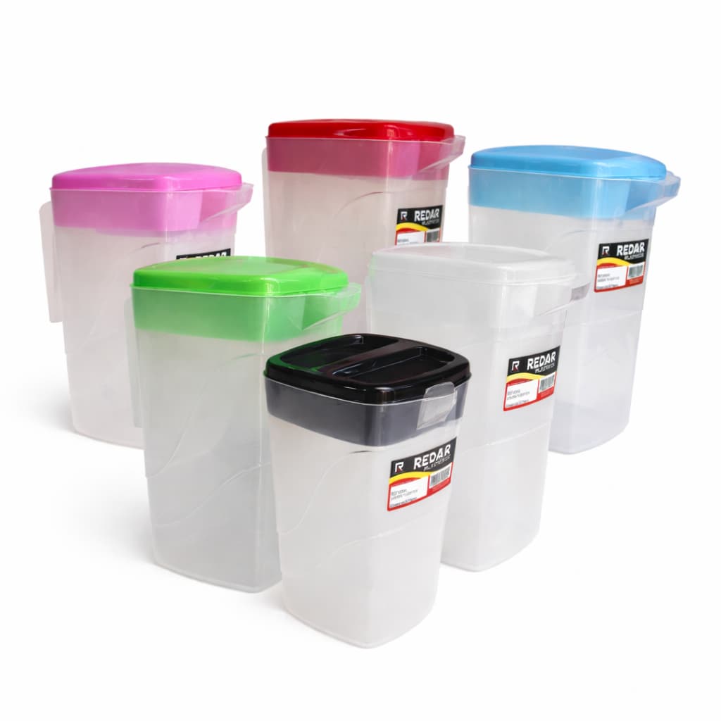 Kit Jarra De Plástico Transparente Colorida Sucos Bebidas Garrafa Reforçada