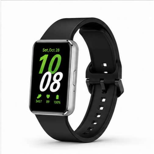 Pulseira Compatível com Samsung Galaxy Fit3 Silicone Premium Ajustável Confortável Preta Fecho Reforçado