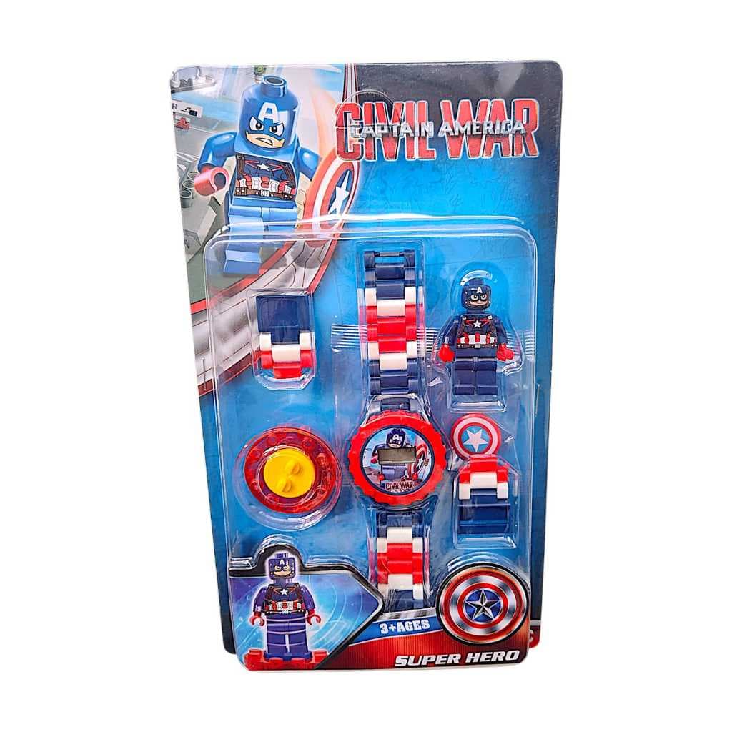 Relógio De Pulso Infantil  Criança Menino menina Com Bloco Mini Boneco de Lego, De Montar Divertido