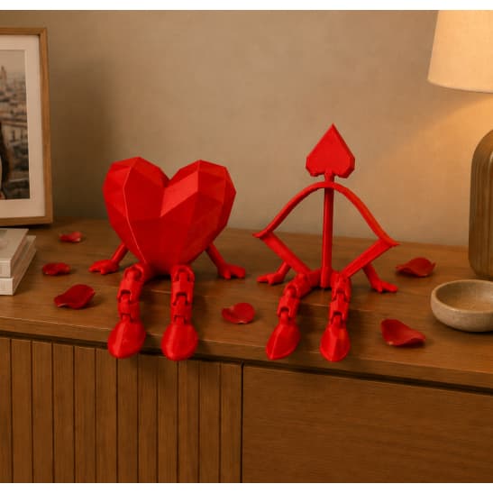 Kit Articulados Dia dos Namorados Namoro Presente Casal Love Coração e Flecha Articulada