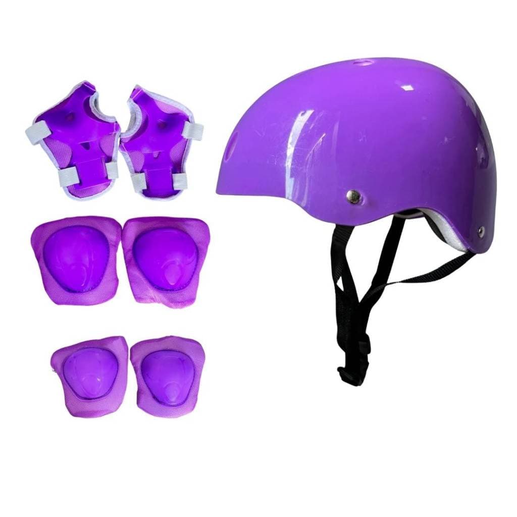 Kit Proteção Criança Bike Patins Skate Capacete Joelheira Cotoveleira 7 Peças